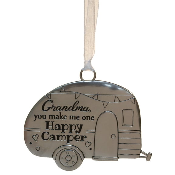 Life ie Beautiful Inspirational Zinc Ornament by Ganz- Grandma Happy Camper