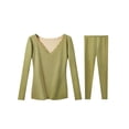 thumbnail image 2 of Jumpingount Conjunto de ropa interior térmica autocalentable para mujer, lencería termo transpirable, camisa cálida gruesa de manga larga, ropa de otoño, Ropa interior Verde XL (100-120) Jumpingount AP013355-03, 2 of 6
