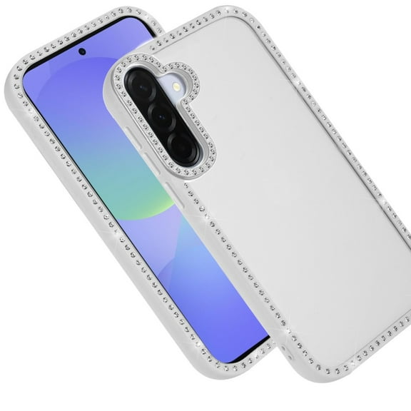 XPM for Samsung Galaxy A36 Phone Case, Diamond Full Rhinestone Clear Hybrid Protective, Sparkly Bling Transparent Shockproof Bumper All Around Cover for Galaxy A36 5G (Clear)