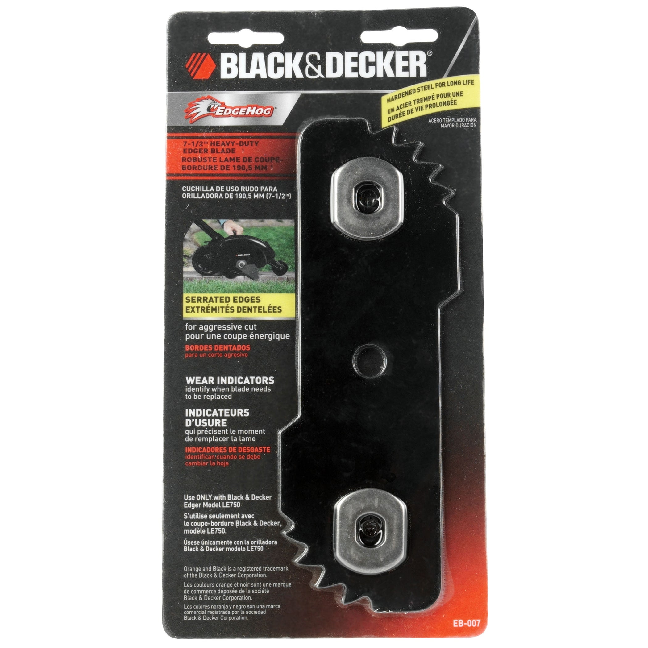BLACK+DECKER 12 Amp 2-in-1 Landscape Edger and Trencher with Edge Hog  Heavy-Duty Edger Replacement Blade (LE760FF & EB-007)