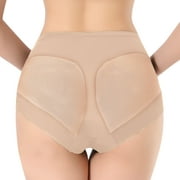 MRULIC panties for women Women's Invisible Seamless Bikini Underwear Half Back Coverage Panties Beige   L