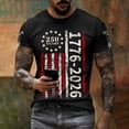 thumbnail image 2 of 250 Anniversary Usa Shirt Patriotic Knit Short Sleeve T Shirt Graphic Independence Day Celebration Mens Tees Black L, 2 of 6