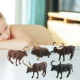 thumbnail image 3 of Cattle Figurine Ornament Solid Model Cute Wild Animal Statue Model Desktop Ornament, 3 of 5