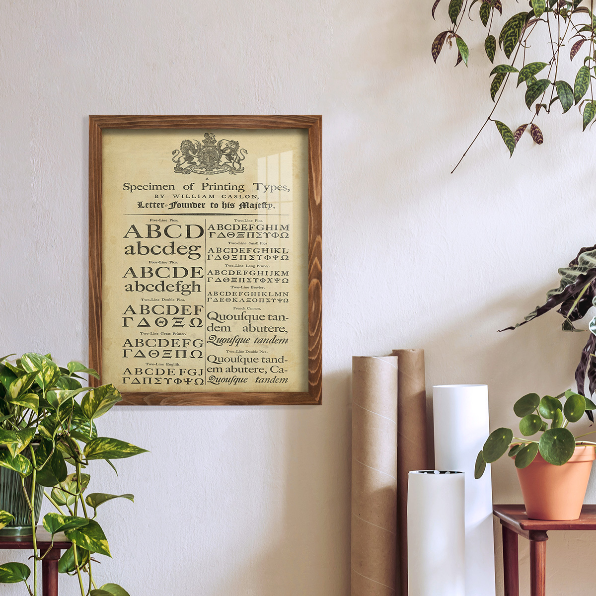 Encyclopediae VI -Framed Print w/glass-Walnut