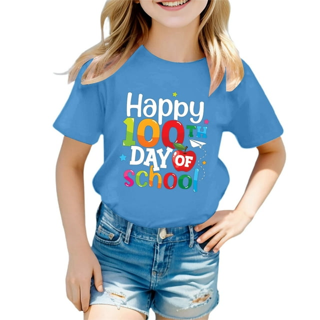 TZEWGL Cute Shirt For Newborn Summer Round Neck Short Sleeve Top For Baby size 3-4T
