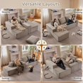 thumbnail image 4 of Tmjmj 107" L-Shaped Corduroy Modular Cloud Sectional Sofa, Boneless, Deep Seat, No Assembly, Camel, 4 of 7