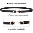 thumbnail image 4 of Women's Leather Skinny Belt for Dress Adjustable Thin Waist Belt for Lady Waistband with Golden Buckle, 4 of 6