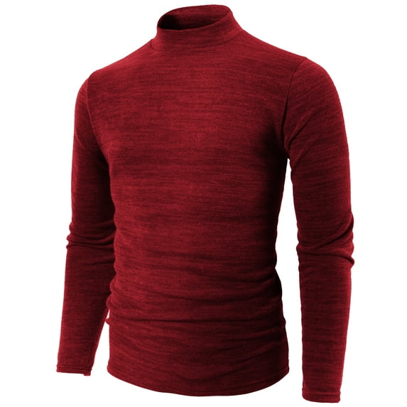 H2H Men's Casual Slim Fit Basic Tops Knitted Thermal Turtleneck Pullover Sweater (KMTTL0412)