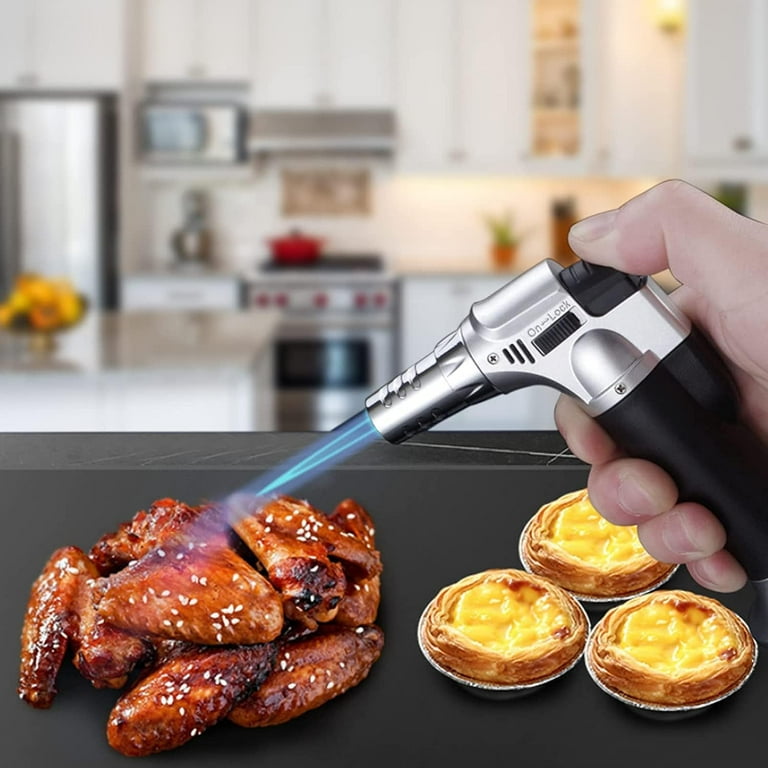 cigarette lighter cooking appliances Refillable Cigar Butane Torch Lighters Blow for Culinary Cooking Food Scorch Blowtorch Black