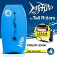 thumbnail image 5 of Body Glove Big Tuna 45 inch Large Bodyboard for Tall Riders with Coiled Leash & Wrist Strap - Durable, Light Weight EPS Core with Smooth Top & Slick HDPE Bottom, Blue, 5 of 7
