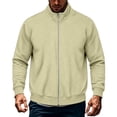 thumbnail image 7 of Bixock Outerwear for Men Light Weight Jacket Stand Collar Long Sleeve Relaxed Outerwear With Multi Storage Pockets Thick Fall Winter Daily Warm Top Men Clothings, 7 of 7