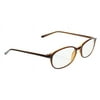 Computer Glasses With Clear Poly Double Sided Anti-reflective Coating, Scratch and UV - Brown Plastic Frame - 51-18