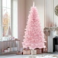 thumbnail image 6 of LuxenHome 6.5Ft Pre-Lit Pink Full Artificial Christmas Tree, 6 of 11