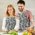 thumbnail image 3 of Pixel Gray Camo Digital Pattern Apron-Garden Aprons for Women with Pockets-Cotton Linen Waterproof Kitchen Cooking Gardening Aprons Adjustable for Kitchen,Cooking,BBQ and Salon 33x27 Inch, 3 of 7