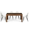 thumbnail image 6 of Homycasa Modern Rectangular Dining Table with Brown Finish and Black Inlay, 6 of 12