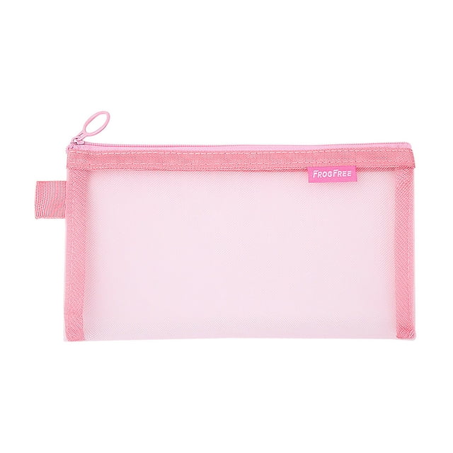 Nilvkv Transparent Mesh Pencil Case Zippered Stationery Bag Student Exam Portable Large Capacity Pencil Case