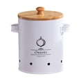 thumbnail image 3 of Kitchen Vegetable Storage Tin Metal Potato Onion Garlic Storage Bin for Home White Medium, 3 of 8