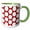 Green/White, variant on 3drose, Huge Painted White N Red Dots, 15oz Two-tone Red Mug