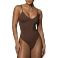 thumbnail image 1 of HBFAGFB Combinaisons pour Femmes Col en V Confortable Sans Manches avec Bas Triangle Café Taille m, 1 of 6