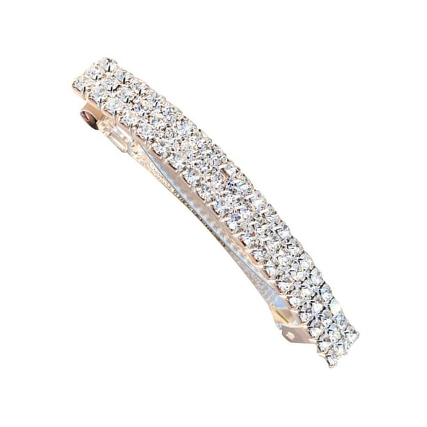Clip de pelo Zulema Barrette Rectangular Broche de Sujeción plata para mujeres