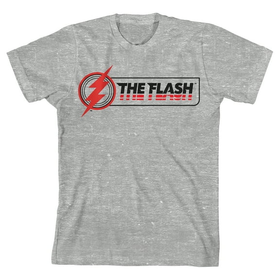 The Flash Movie Icon Graphic Boys Heather Gray T-Shirt-XL