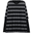 thumbnail image 4 of Tangduner Women's Harajuku Oversized Striped T-Shirt Long Sleeve Crew Neck Casual Couple(Gray, Small), 4 of 5