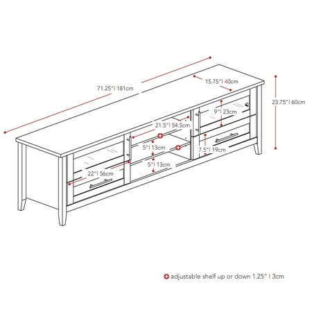 CorLiving - Jackson Extra Wide TV Stand, for TVs up to 85" - Espresso