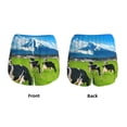 thumbnail image 3 of Yiaed Grazing Cows Mountain View Print Women's Running Shorts with Liner 3 Zipper Pockets Elastic Workout Athletic Gym Yoga Shorts-X-Large, 3 of 7