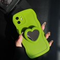 thumbnail image 1 of Funda de teléfono con soporte de espejo en forma de corazón para iPhone 14 pro max 13 12 11 pro 6 6S 7 8 PLUS XS Max XR X, carcasa trasera con soporte Fivean unisex, 1 of 2