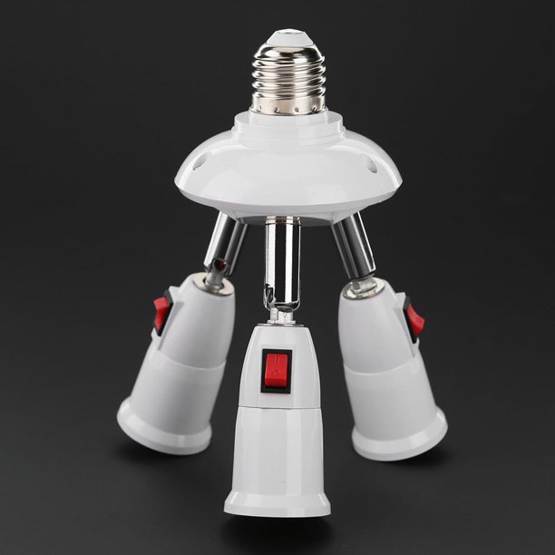 Base de lámpara E27 Divisor 3 cabezales Adaptador de soporte de luz LED ajustable Enchufe Likrtyny Para estrenar