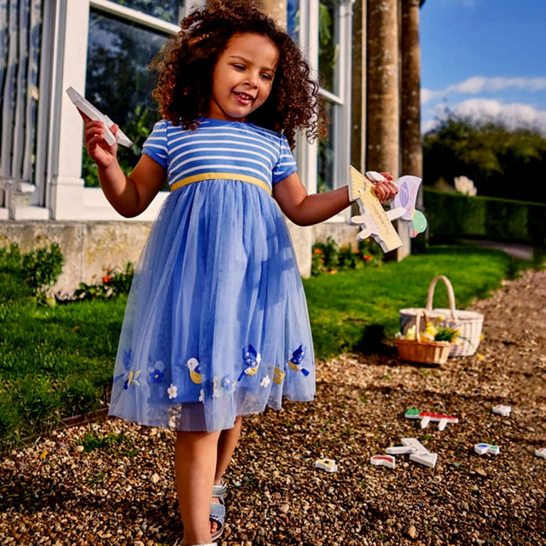 toddler short sleeve dresses YTDSCS Haoynu Kids Toddler Short Sleeve Dresses for Girls,Baby Spring Fall Stripe Dresses Princess Dress Mid Length Cute Princess Dress Dresses Mesh