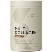 Sports Research® Multi Collagen Protein Powder + Hyaluronic Acid + Vit. C - Chocolate (30 Servings)