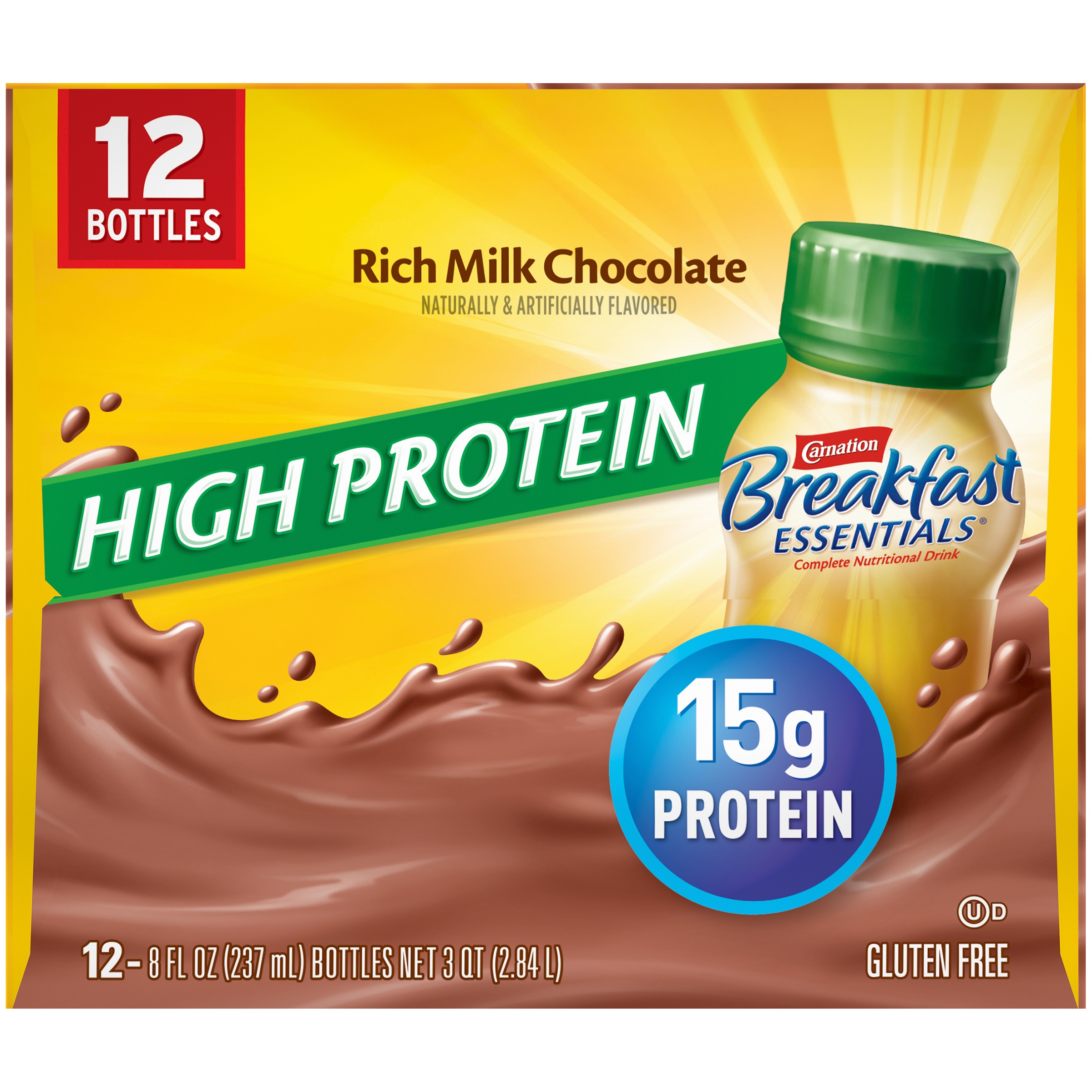 Carnation Breakfast Essentials High Chocolate Milk Rich Protein 8 fl