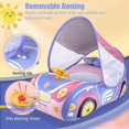 thumbnail image 3 of KAIYANG Anillo de natación para bebé con capota para el sol, aro extraíble para bebé con flotador antivuelco, piscina inflable rosa, 3 of 5