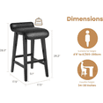 thumbnail image 2 of Bar Stools Set of 2/4, 26" Upholstered Counter Height Bar Stools with Low Back & Footrest – Faux Leather Kitchen Counter Chairs – Black / Brown / Dark Green, 2 of 7