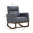 thumbnail image 6 of AVAWING Living Room Rocking Chair, Rocker Fabric Padded Seat Modern Adult Armchair, Solid Wood, Gray, 6 of 7