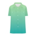 thumbnail image 7 of Mens Hawaiian Gradient Shirts Button Up Short Sleeve Beach Shirts Casual Turndown Collar Blouse Shirt, 7 of 7