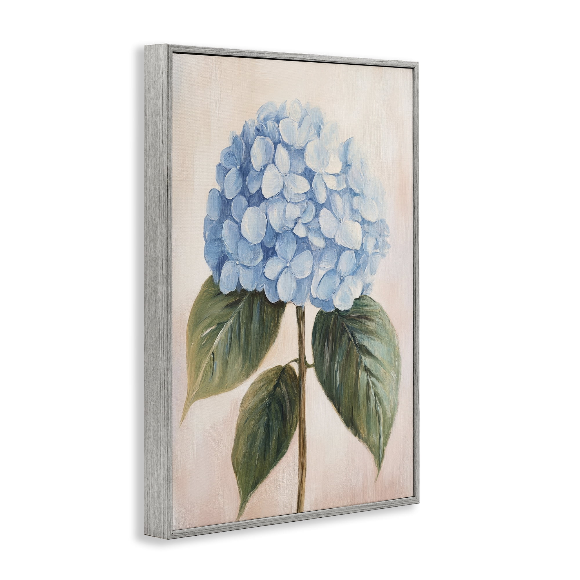Stupell Industries Baby Blue Hydrangea Gray Framed Giclee Art, design by Petal Prints Design