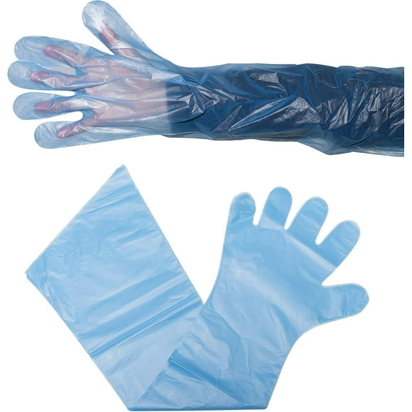 EcoNesxp Inch veterinary dressing evisceration gloves hunting field dressing gloves for field dressing cattle palpation evisceration blue 35 Inch veterinary dressing evisceration gloves hunting field