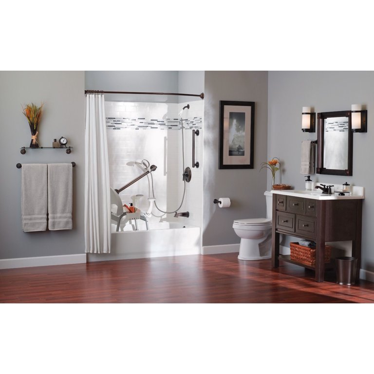 Moen Designer Grab Bars – 24-Inch & 16-Inch Set In Old World Bronze, Bath Safety & Style