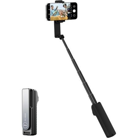 Selfie Stick with Wireless Remote &ndash; Portable Selfie Stick for iPhone & Android Lightweight Foldable Travel Phone Holder for Cell Phone for Photograph Video Recording Streaming Black