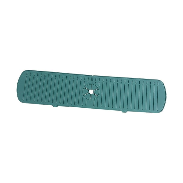 Protector contra salpicaduras para fregadero de cocina, alfombrilla de silicona para grifo de cocina, almohadilla de drenaje para mostrador Verde 61cm