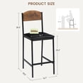 thumbnail image 4 of Set of 4 Modern Bar Stools – 25.2" Counter Height, PU Leather Upholstered Chairs with Back & Footrest, Cozy Wide Seat for Kitchen or Dining Room – Easy Assembly – Grey, 4 of 7