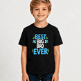 thumbnail image 2 of Boys Graphic T Shirt Best Big Bro Ever Quote Short Sleeve Tee Sibling Gift Style Casual Wear 100% Cotton Soft Kids Tops 4-13Y, 2 of 5