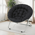 thumbnail image 3 of MoNiBloom Single Folding Cozy Chair, 600D Oxford Saucer Chair for Bedroom Living Room, Foldable Lounge Chair, Black, 3 of 7