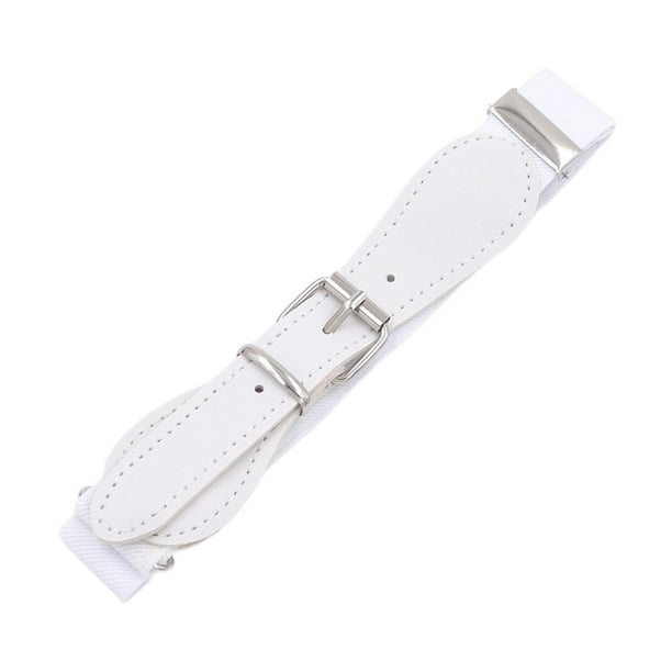 Cinturón para niños Cinturón ajustable Cinturón elástico Accesorio decorativo para disfraz Pin Blanco