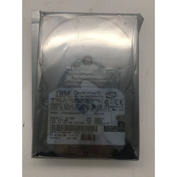 20GB IBM IC35L020AVER07-0 07N7402 H32368, DP/N 001FNM REV A03