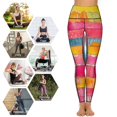 thumbnail image 5 of Women's High Waisted Yoga Leggings with Pockets，Bohemian Color，Tummy Control Non See Through Workout Athletic Running Yoga Pants, 5 of 6