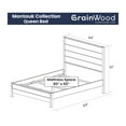 Grain Wood Furniture Montauk Solid Wood Bed, Queen Size, Rustic Grey