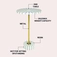 thumbnail image 4 of JONATHAN Y Gray, White and Gold Metal and Resin End Table, 14" x 23.5" Art Deco Glam Sunburst Round Pedestal Side Table for Living Room END1004B, 4 of 8